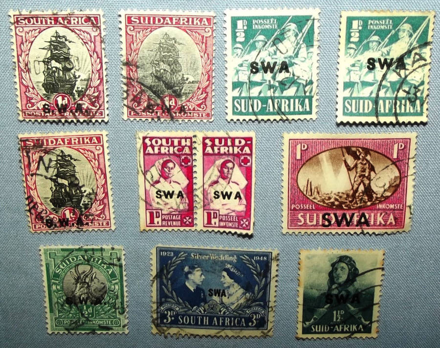 11 Old South Africa Marked South West Africa Stamps