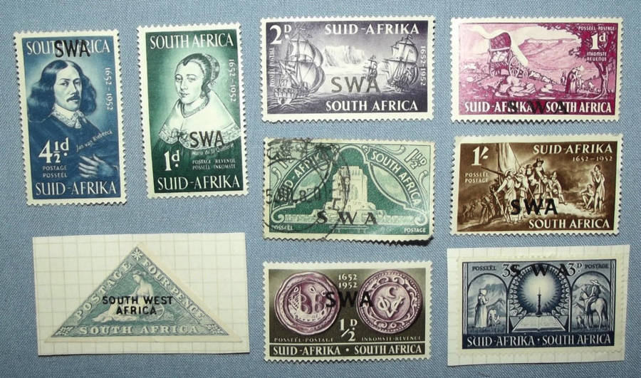 9 Old South Africa Marked South West Africa Stamps