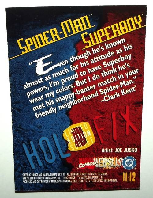 1995 Marvel Comics Versus DC Rare Spider-Man Superboy Holo F/X Subset Trading Card