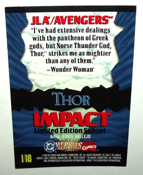 1995 Marvel Comics Versus DC Rare Thor Impact Subset Trading Card