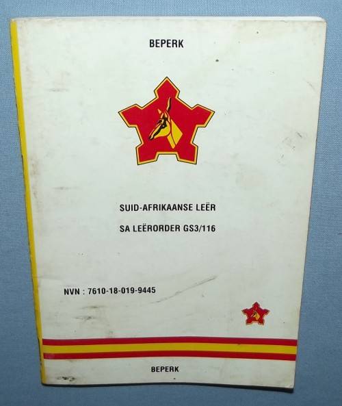 Old SA Army Orders Booklet