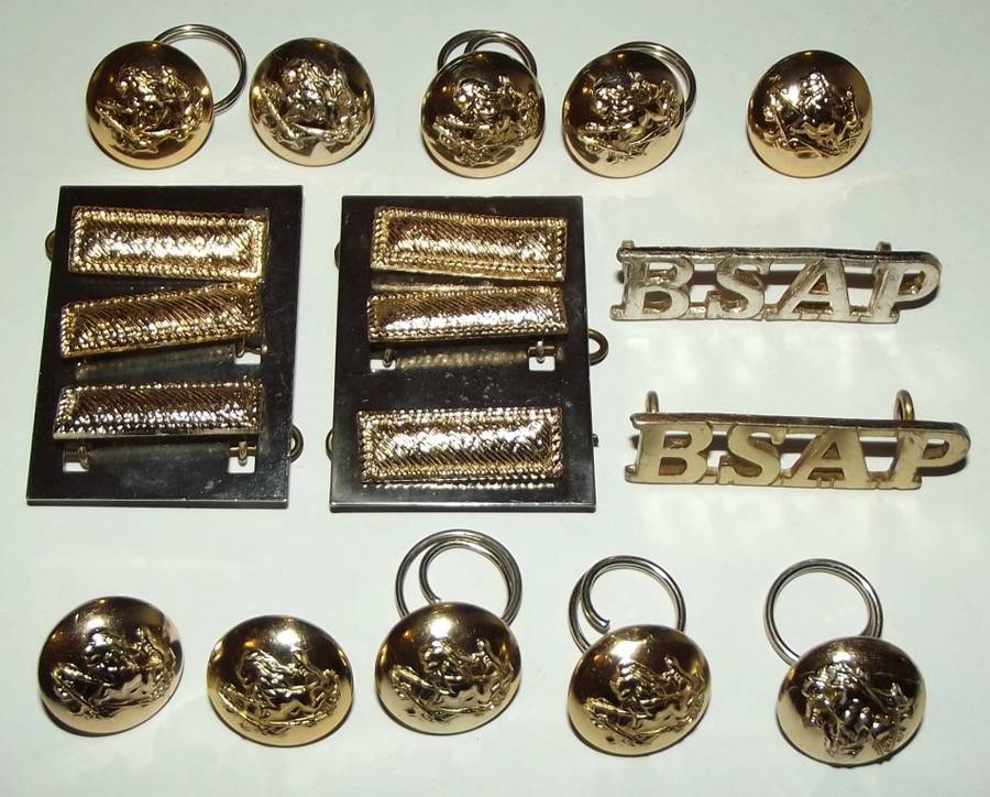 Assorted Rhodesia BSAP Ranks, Shoulder Titles and Buttons