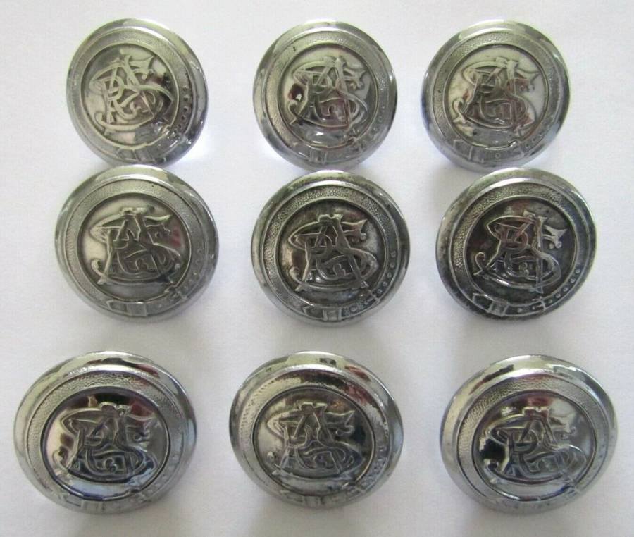 9 Old South African Railways Buttons - British Made