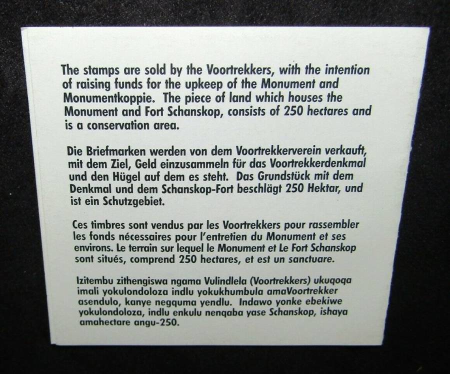 2 Voortrekker Monument Stamp Booklets