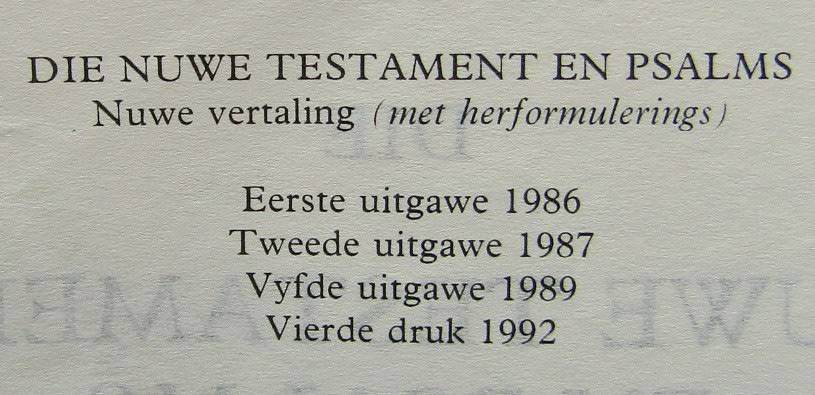 1992 SA Police Afrikaans Pocket Bible