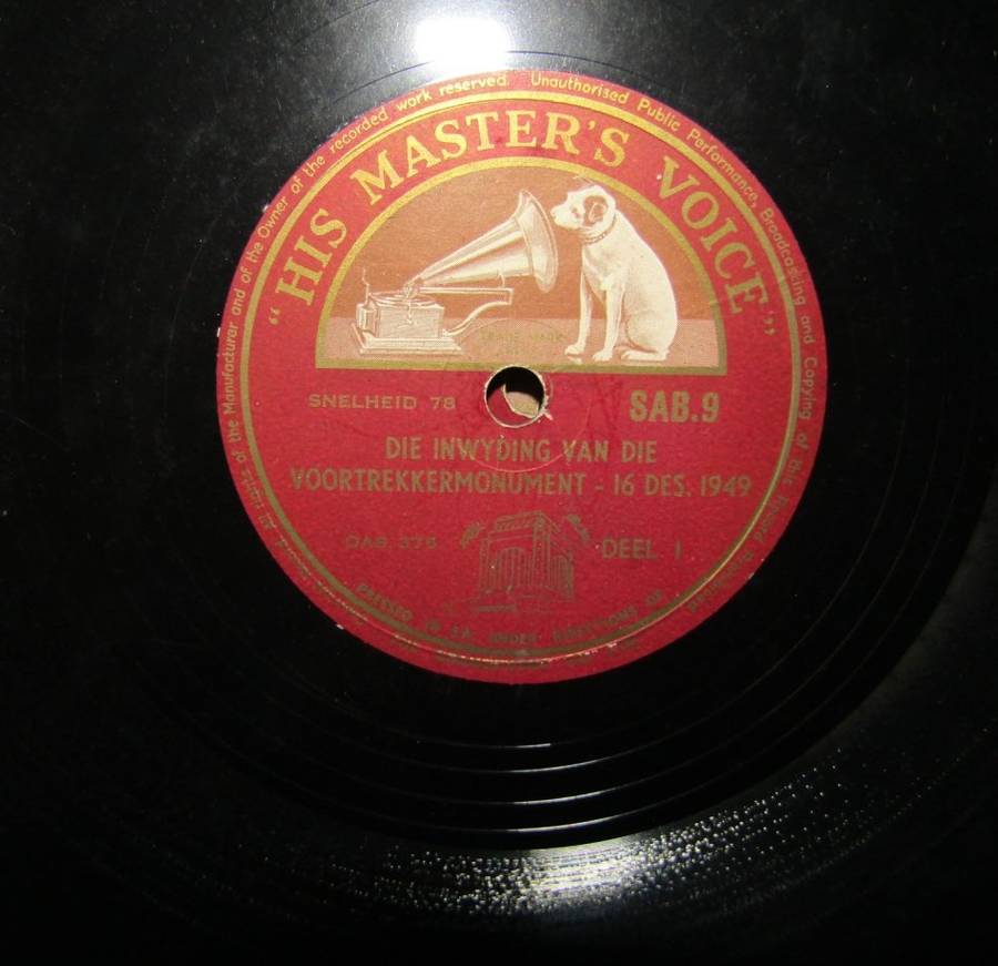 1949 Inwyding van die Voortrekker Monument Gedenk Album Met 6 Lang Speel Plate