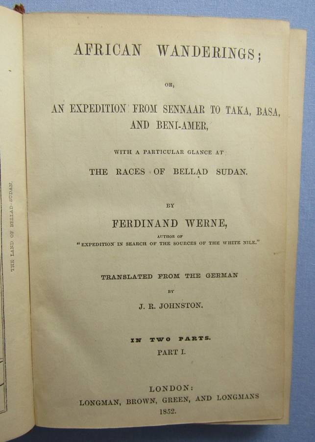 1852 - African Wanderings - Ferdinand Werne