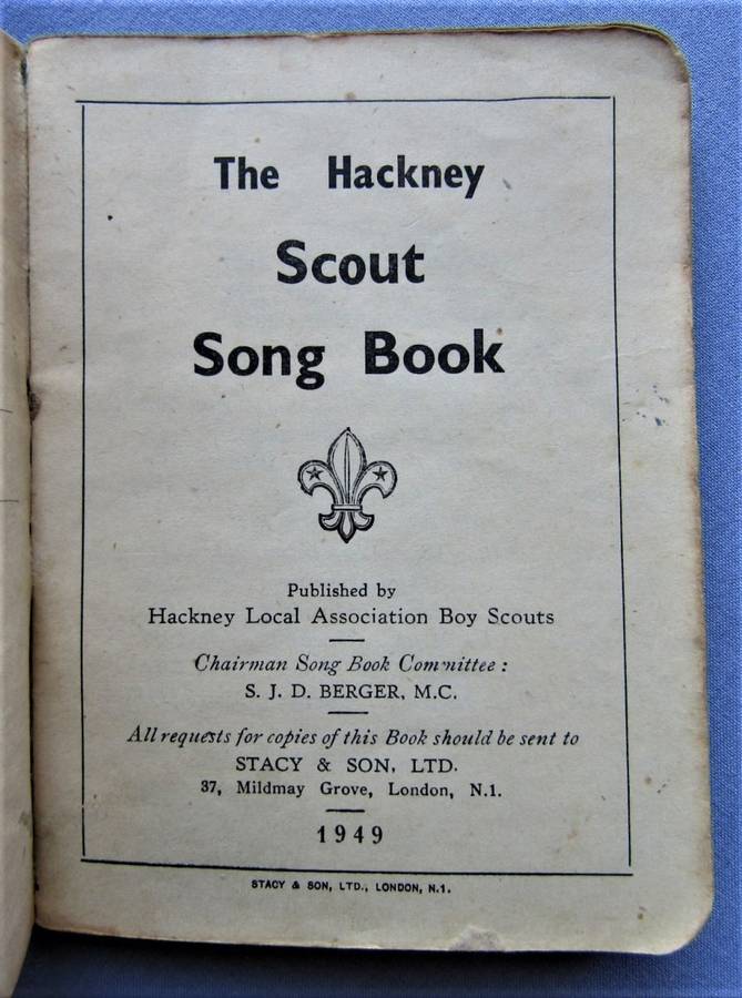1949 Hackney Boy Scout Pocket Song Book