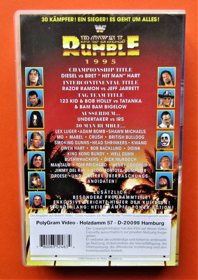1995 WWF Royal Rumble Wrestling VHS Tape