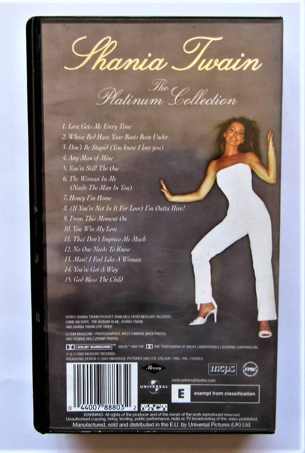 Shania Twain - The Platinum Collection - VHS Tape (2000)