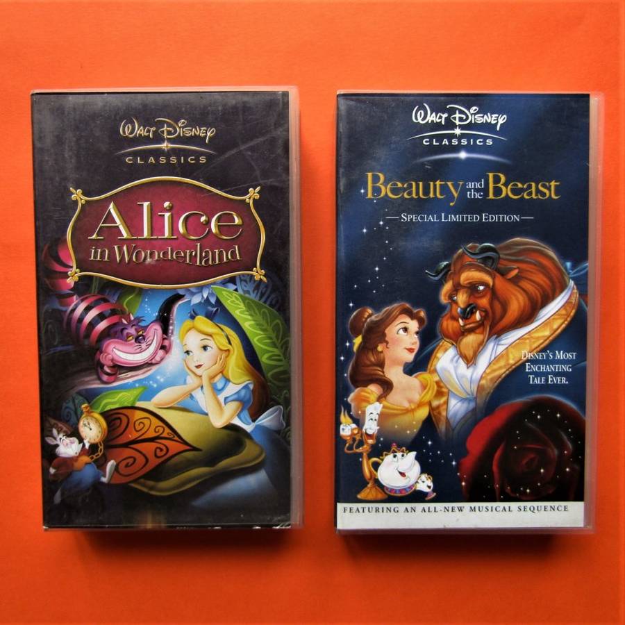 Walt Disney Classics - Alice in Wonderland + Beauty and the Beast - VHS Video Tapes