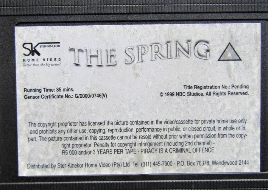 The Spring - Sci-Fi Movie VHS Tape (2000)