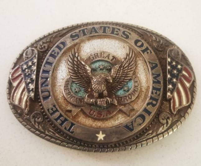 Large USA Metal Belt Buckle