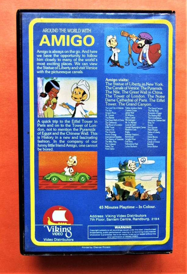 Around the World with Amigo - Animation VHS Video Tape