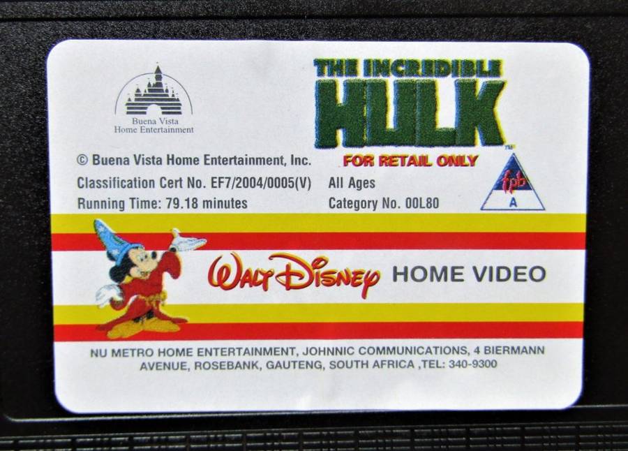 The Incredible Hulk - Walt Disney - VHS Tape (2004)