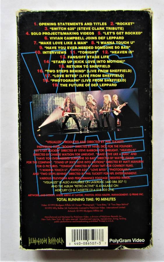 Def Leppard - Visualize - VHS Video Tape (1993)