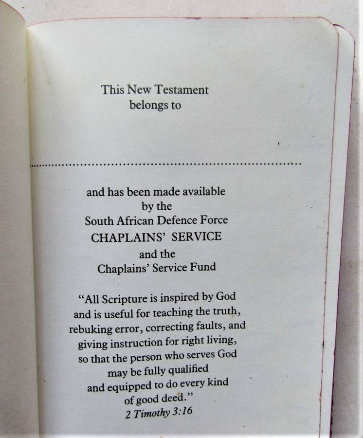 1990 SADF Chaplain Service English Pocket Bible