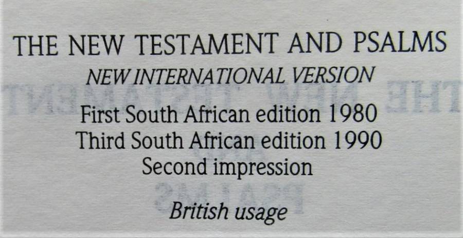 1990 SADF Chaplain Service English Pocket Bible
