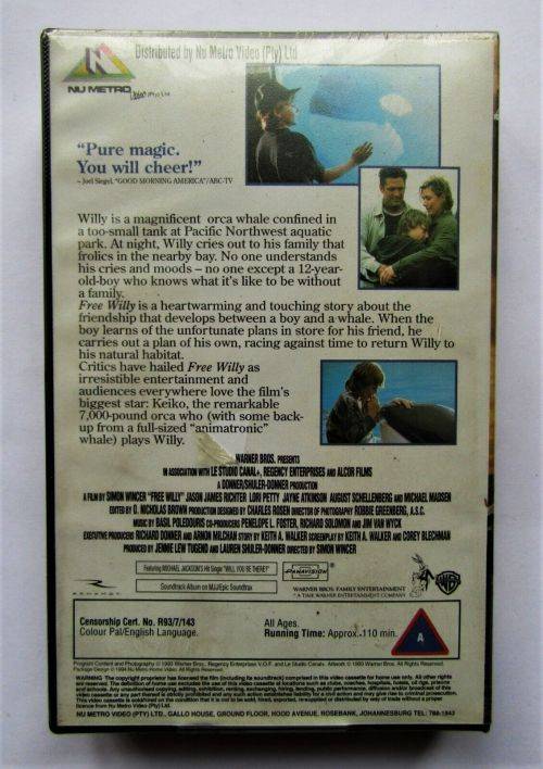 Free Willy - NEW Sealed - VHS Video Tape (1993)