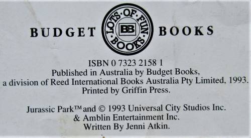 The Official Jurassic Park Annual from 1993