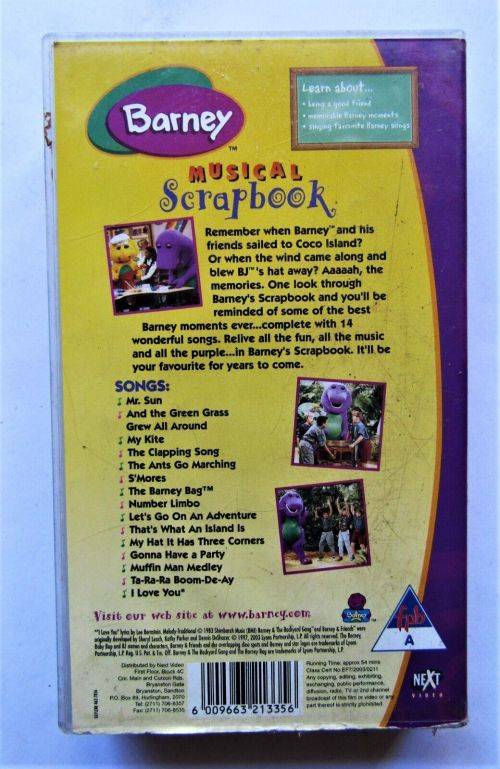 Barney Musical Scrapbook - VHS Video Tape (2003)