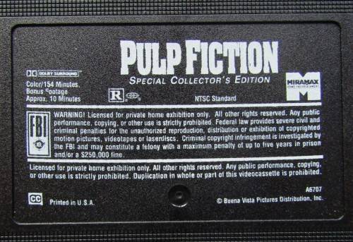 Pulp Fiction - Special Collector`s Edition - VHS Video Tape