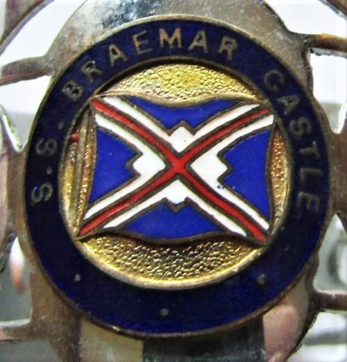 Pair of Old Union Castle Shipping Line SS Braemar Castle Napkin Rings