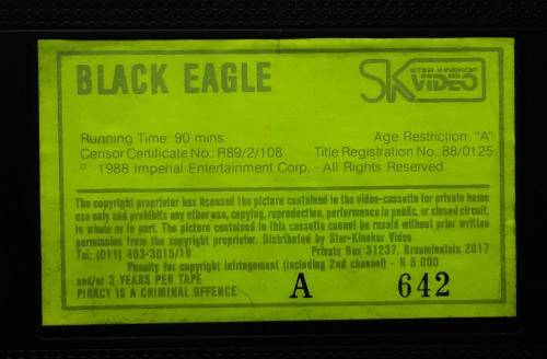 Black Eagle - Jean-Claude Van Damme - Action VHS Tape (1989)