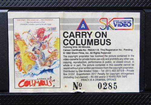 Carry on Columbus - Jim Dale - Comedy VHS Tape (1993)
