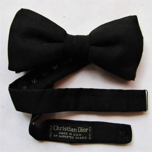 Christian Dior Black Designer Bow Tie