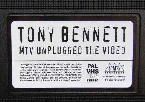 Tony Bennett - MTV Unplugged The Videos - VHS Tape (1994)