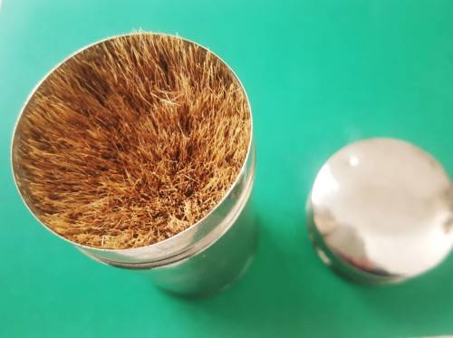 Vintage Shaving Brush with Metal Container