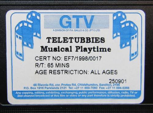Teletubbies: Musical Playtime - Children`s VHS Video Tape (1998)