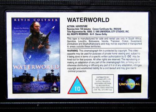 Waterworld - Kevin Costner - Adventure Movie VHS Tape (1995)
