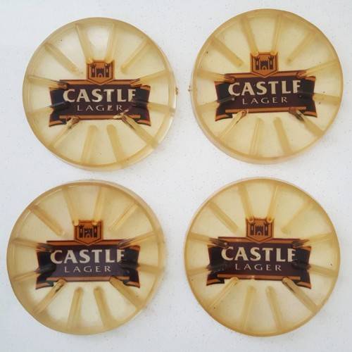 4 Castle Lager Rubber Beer Coasters