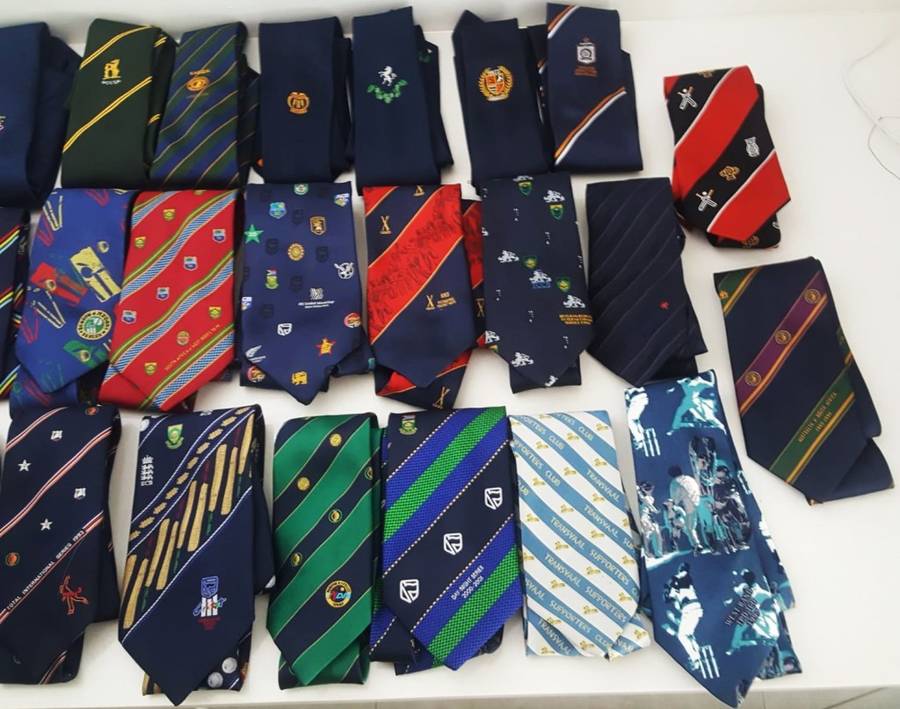 Collection of 26 Old SA Cricket Neck Ties