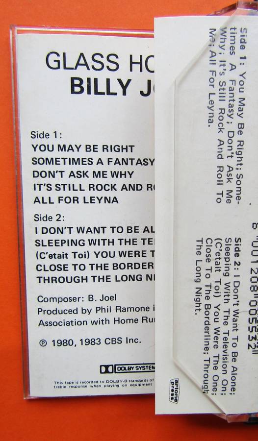 Billy Joel - Glass Houses - Music Cassette Tape (1983)
