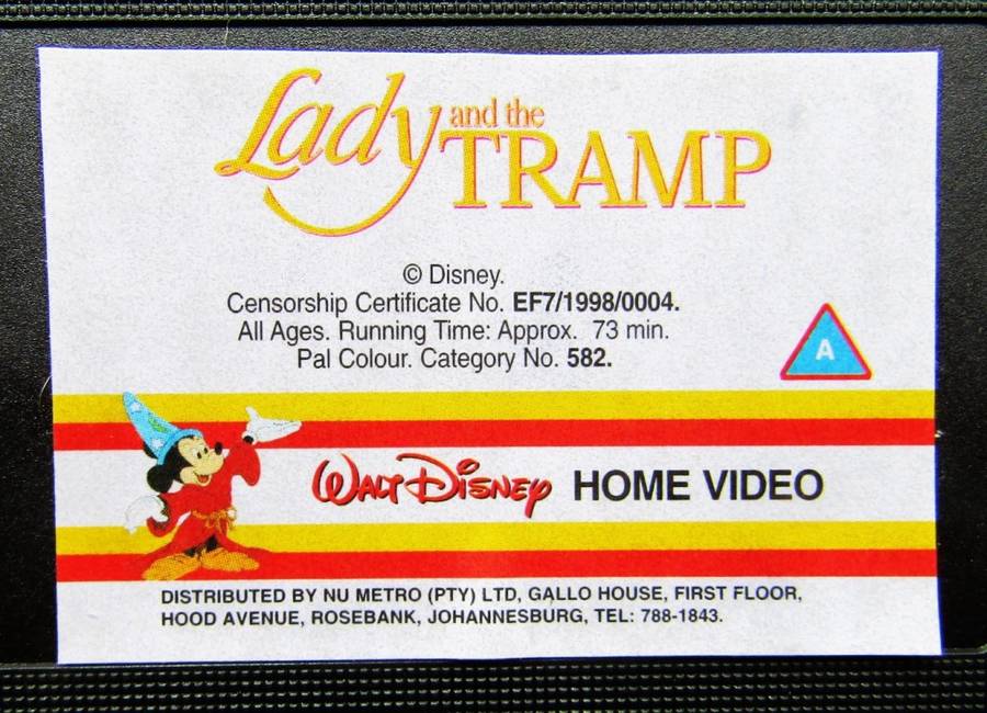 Lady and the Tramp - Walt Disney - Movie VHS Tape (1998)