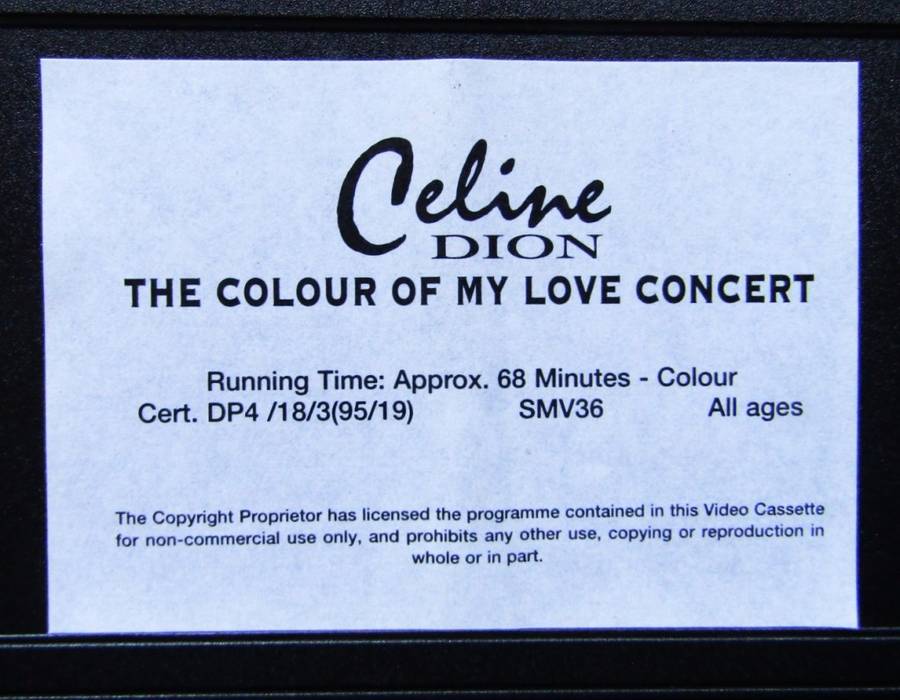 Celine Dion - Concert VHS Video Tape (1995)