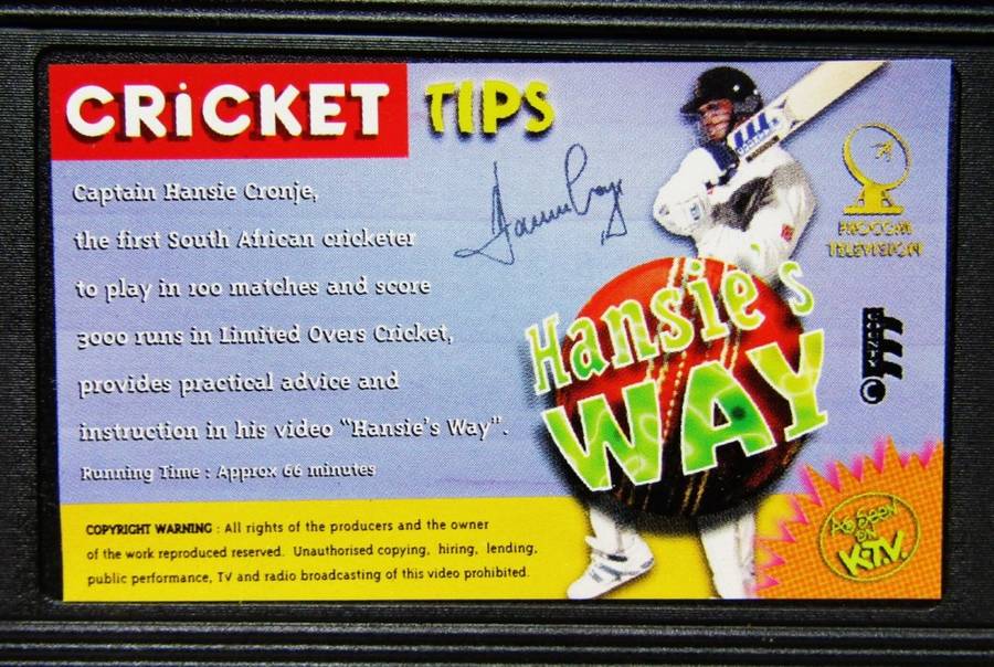 Hansie`s Way - Cricket VHS Video Tape