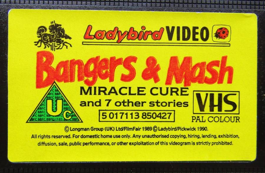 Bangers and Mash - Miracle Cure - TV Series VHS Tape (1990)