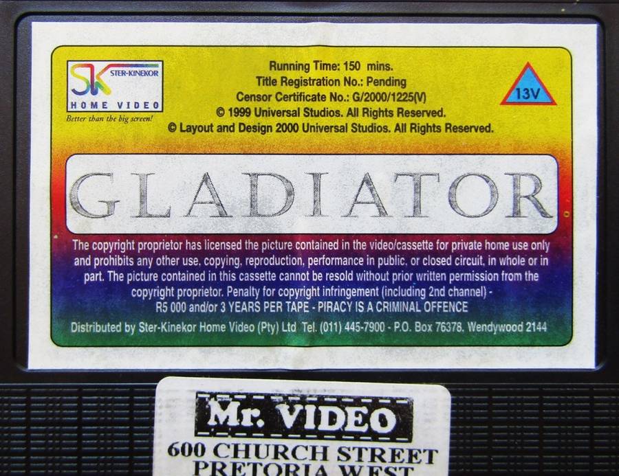 Gladiator - Russell Crowe - Movie VHS Tape (2000)