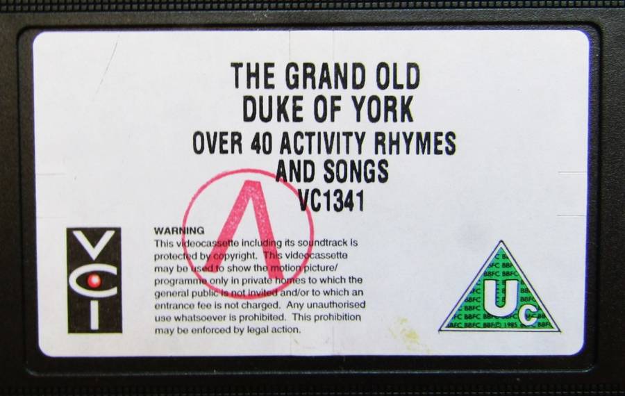 The Grand Old Duke of York - Children`s VHS Video Tape (1994)