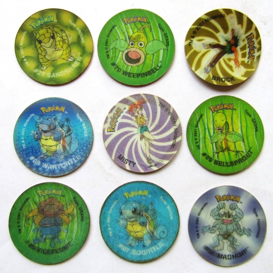 Lot of 9 Pokemon 3D Tazos by Simba