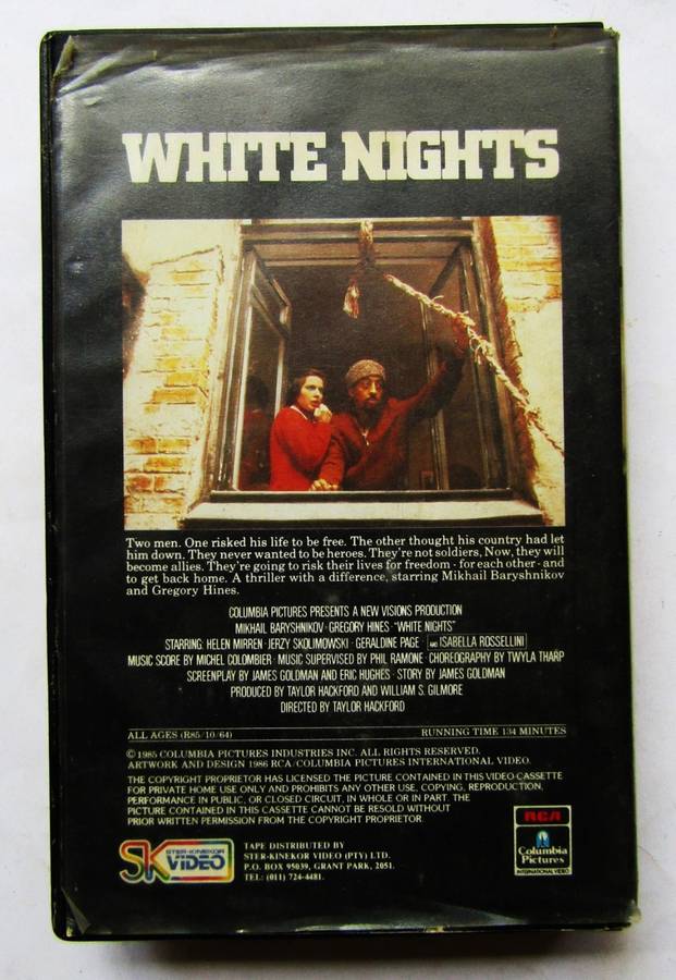 White Nights - Mikhail Baryshnikov - Movie VHS Tape (1985)