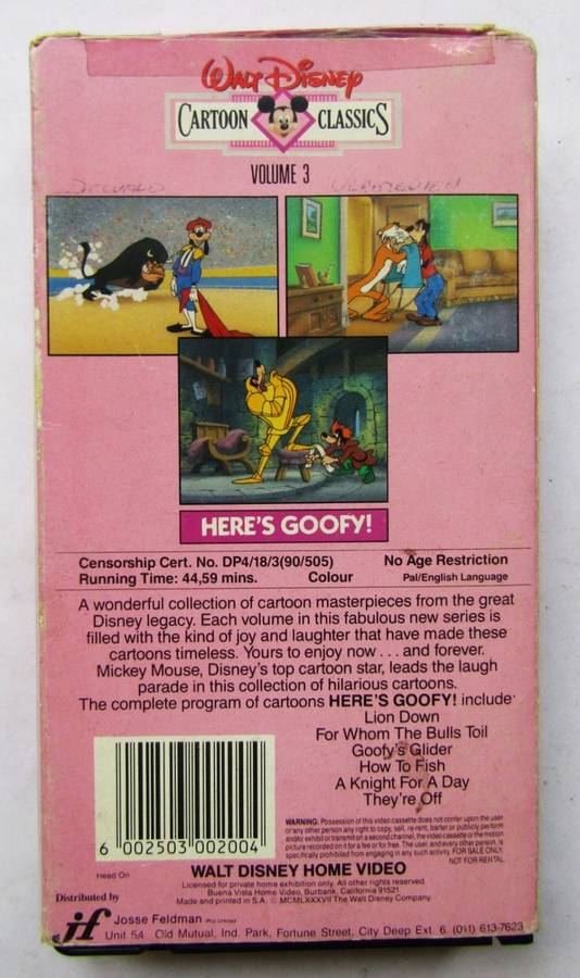 Here`s Goofy - Walt Disney VHS Video Tape (1990)