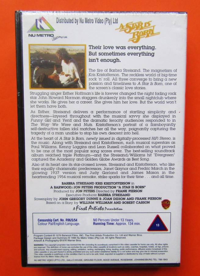 NEW Sealed - A Star Is Born - Barbra Streisand Movie VHS Tape (1996)