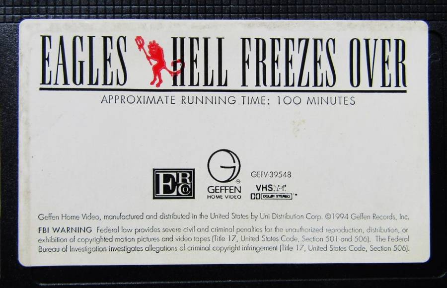 Eagles - Hell Freezes Over - VHS Video Tape (1994)