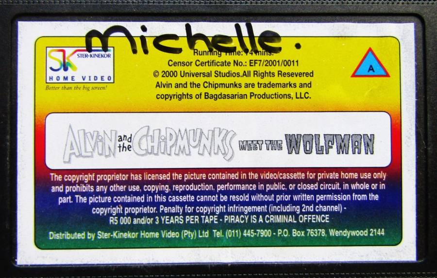 Alvin and the Chipmunks Meet the Wolfman - VHS Video Tape (2001)