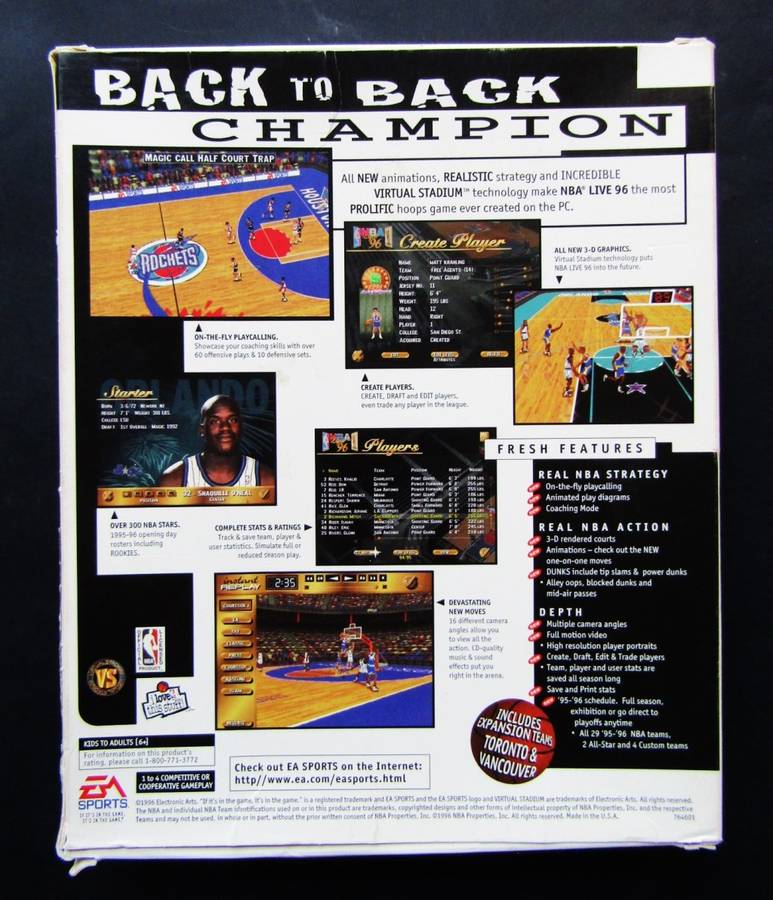 Big Box for an NBA Live 96 PC Game
